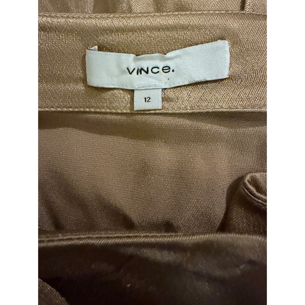 Vince Champagne Satin D-Ring Wrap Midi Skirt Size 12 Viscose Blend - Picture 3 of 7